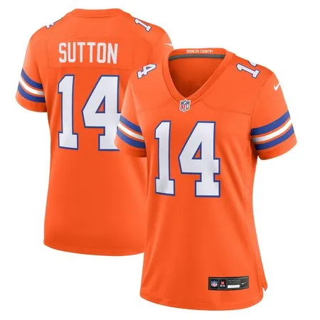 Women's Denver Broncos Courtland Sutton  Orange Mile High Collection 1977 Throwback Player Game Jersey LI6A