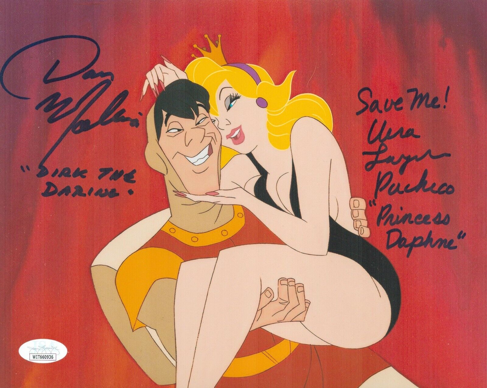 Dan Molina Vera Pacheco Signed 8x10 Dragon's Lair Authentic Auto JSA COA WIT