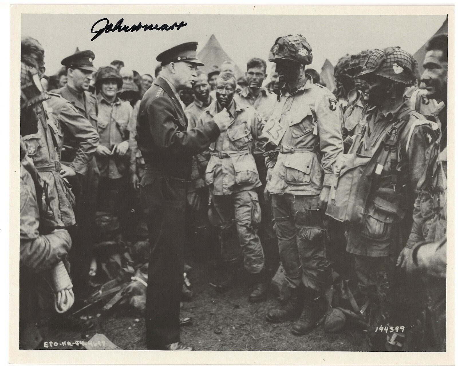 JOHN MARR 82ND AIRBORNE 507 PIR D-DAY& LA FIERE VETERAN RARE SIGNED Photo Poster painting