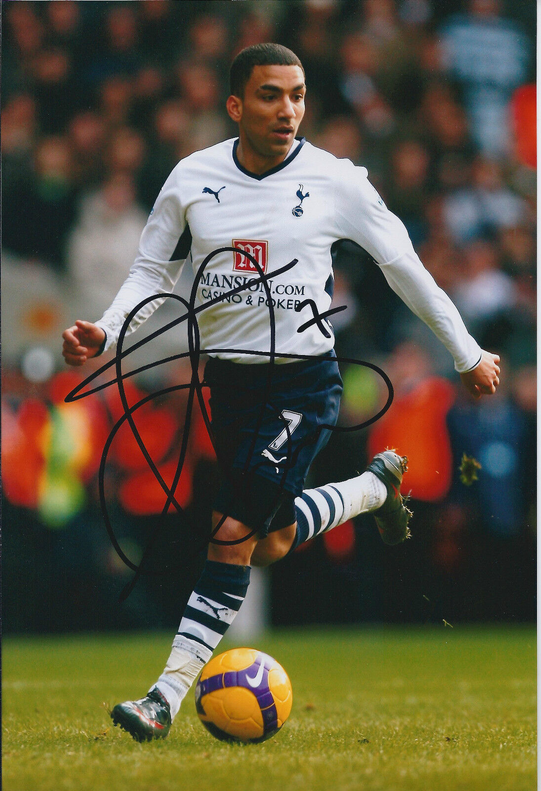 Aaron LENNON SIGNED Autograph 12x8 Photo Poster painting AFTAL COA Spurs Premier League