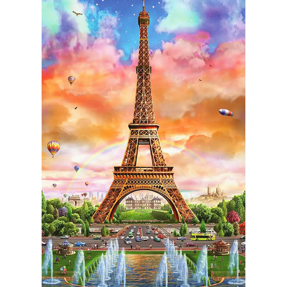 Diamond Painting-DIY Full Round Drill Eiffel Tower