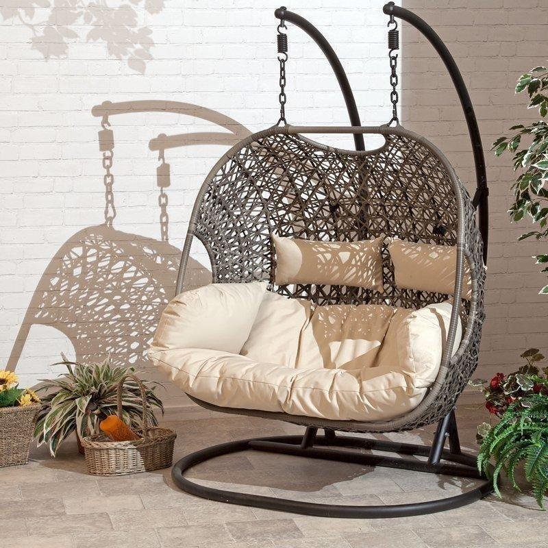 2022 Patio Atio Wicker Swing Chair With Stand Rain Cover Included