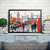 London Street Oil Painting - 11CT Stamped Cross Stitch - 50*40cm