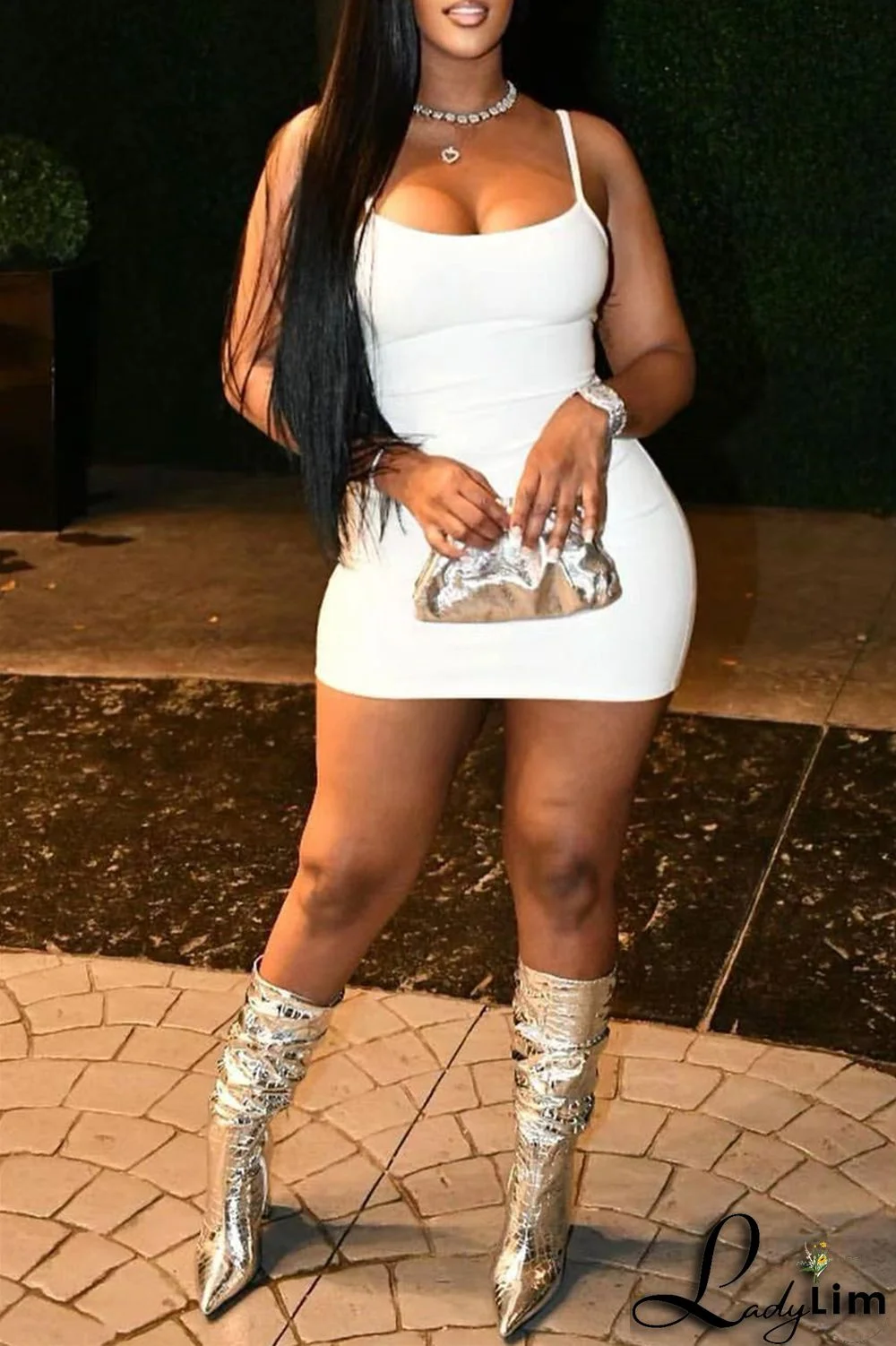 Red Fashion Sexy Solid Backless Spaghetti Strap Sleeveless Dress