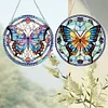 2pcs Diamond Painting 2D Flat Butterfly Pendant Decor for Home & Windows