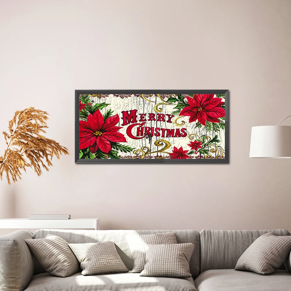 Diamond Painting - Full Round Drill - Christmas Flower(50*25cm)