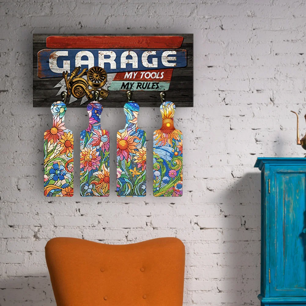 4Pcs DIT Starry Sky Pattern Diamond Decorative Serving Tray for Desk Coffee Table