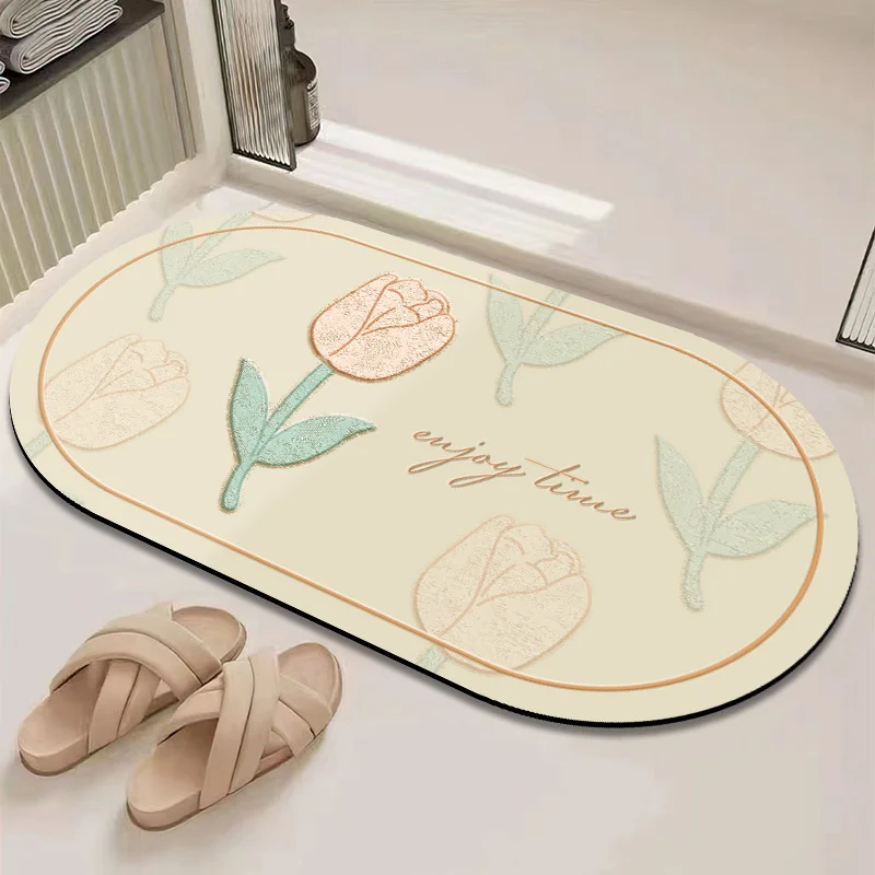 Athvotar Pure And Fresh Household Toilet Door Carpet Toilet Water Suction Fast Dry Anti-Slip Foot Mat Bathroom Soft Diatom Mud Floor Mat