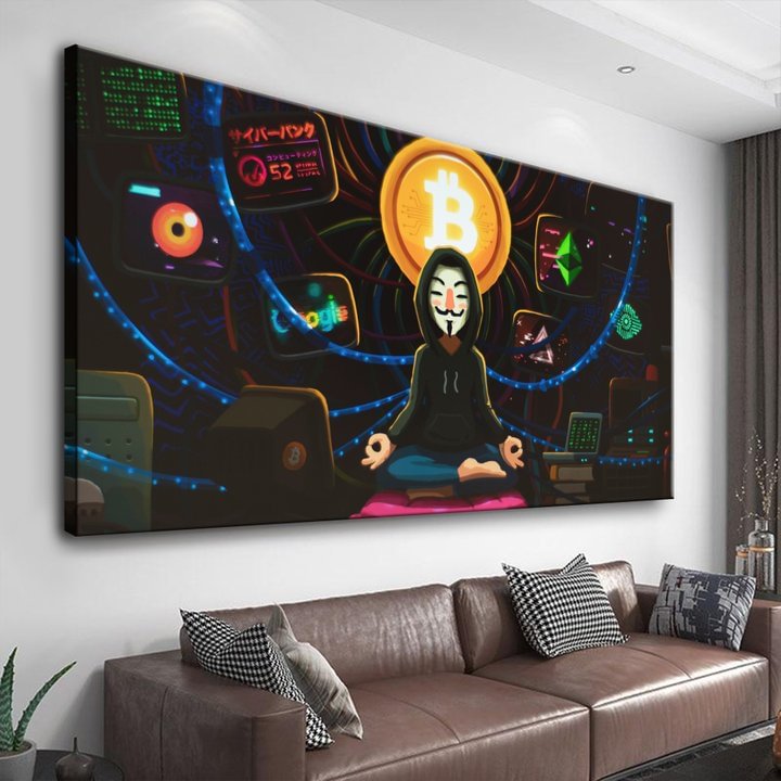Bitcoin Monk Canvas Wall Art MusicWallArt