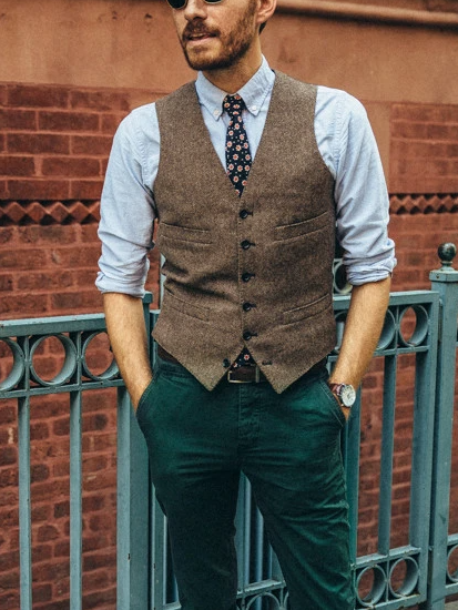 V-neck casual men’s fashion vest