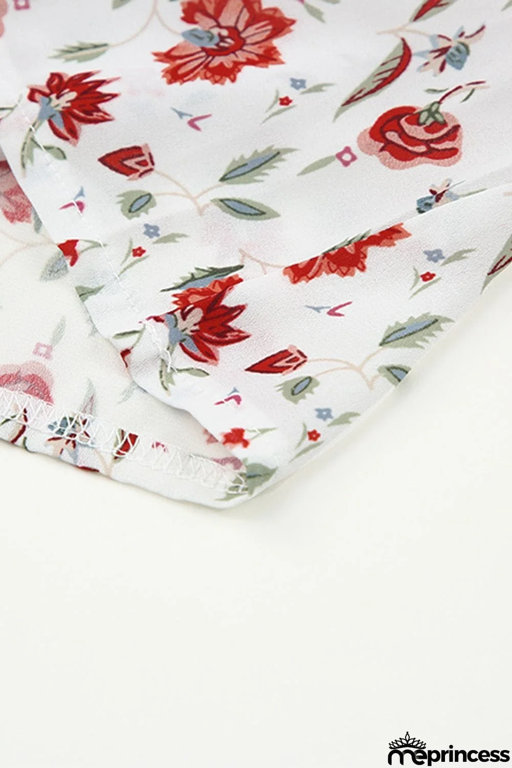 Smocked Frilled Boho Floral Print Halter Tank Top