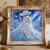 Robe blanche glace Aurora, dame sp&eacute;cialement fa&ccedil;onn&eacute;e 5d bricolage partiel en diamant kits de peinture en diamant pour adultes d&eacute;butants d&eacute;coration int&eacute;rieure peintures diamants art 11,81 x 11,81 pouces