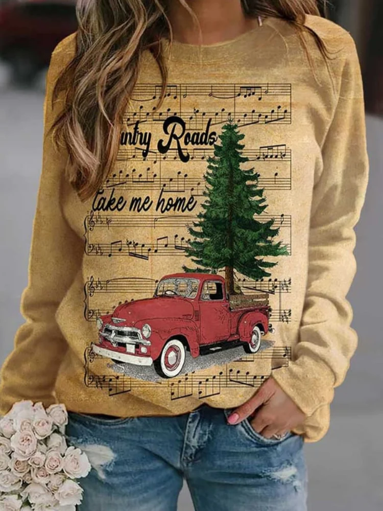 Wearshes Country Roads Take Me Home Print Sweatshirt