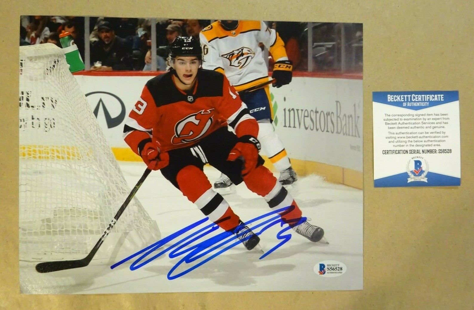 Autographed NICO HISCHIER Signed New Jersey Devils 8x10 Photo Poster painting Beckett COA