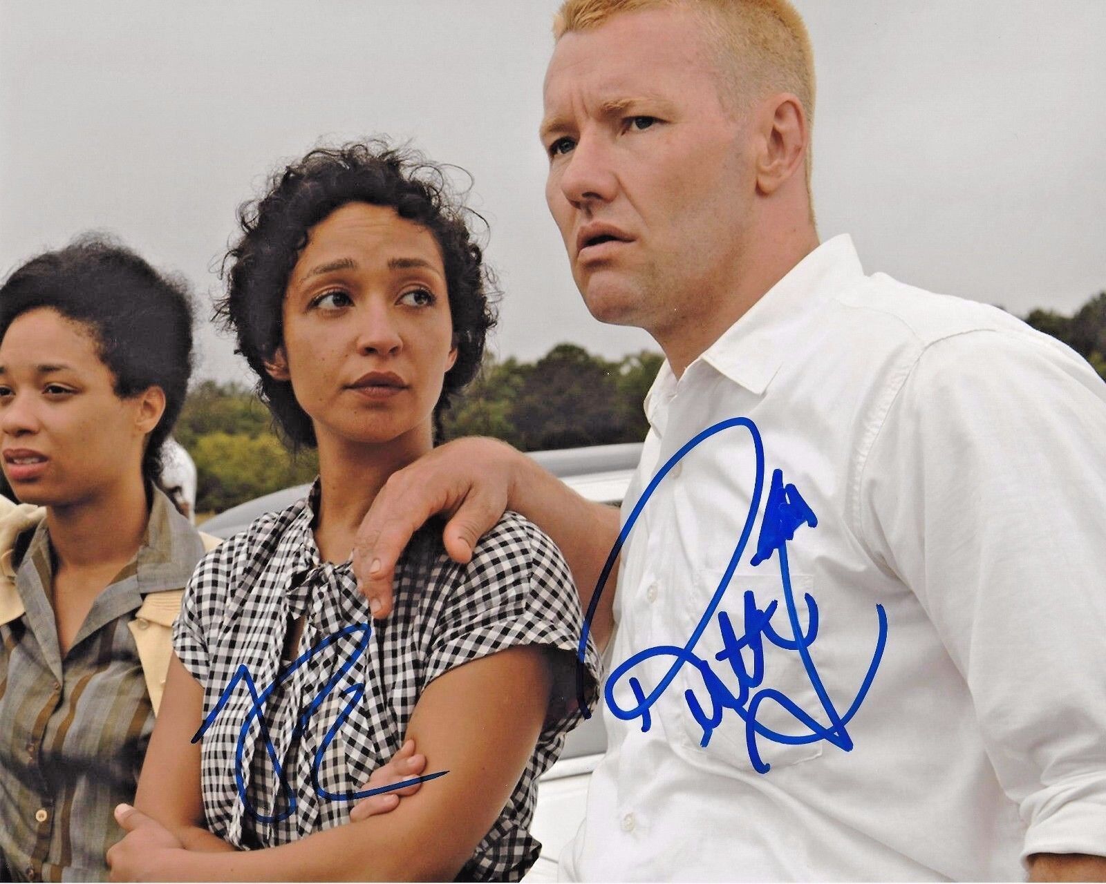 JOEL EDGERTON RUTH NEGGA DUAL HAND SIGNED 'LOVING' MOVIE 8x10 INCH Photo Poster painting W/COA