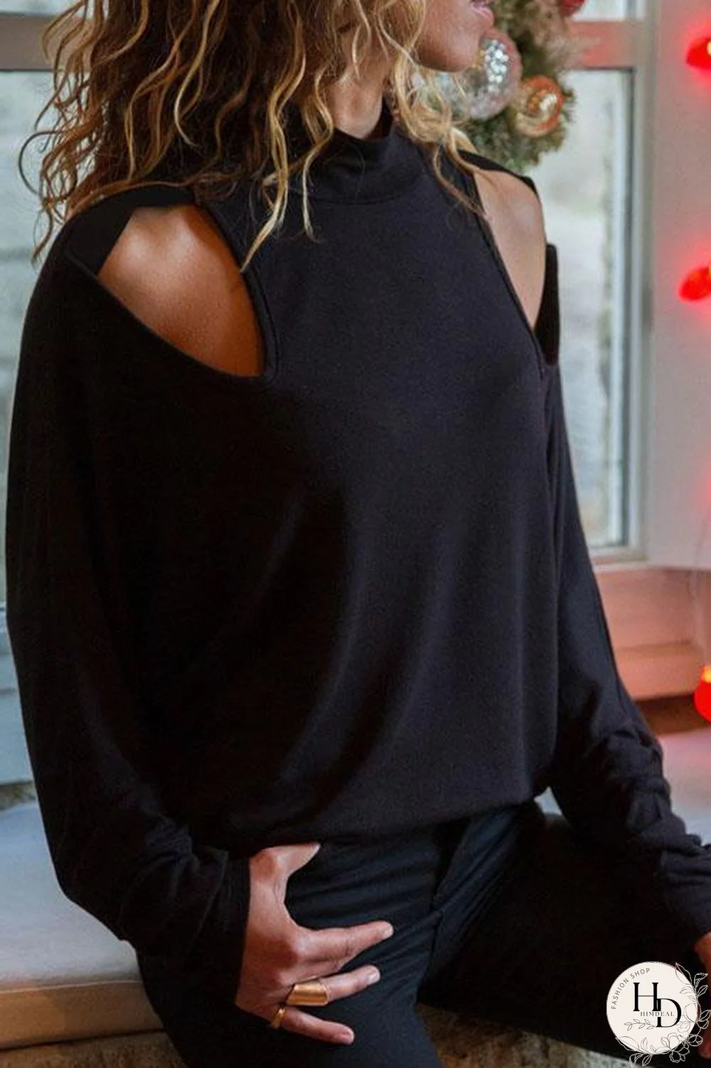 Strapless Shoulder Sweatshirt Tops