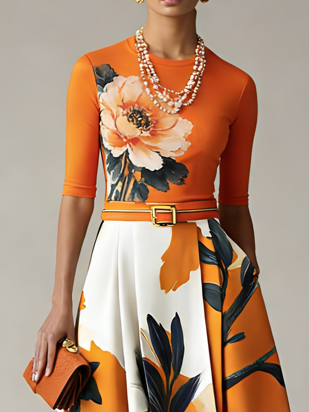 Urban Floral Crew Neck T-shirt mysite idetrend