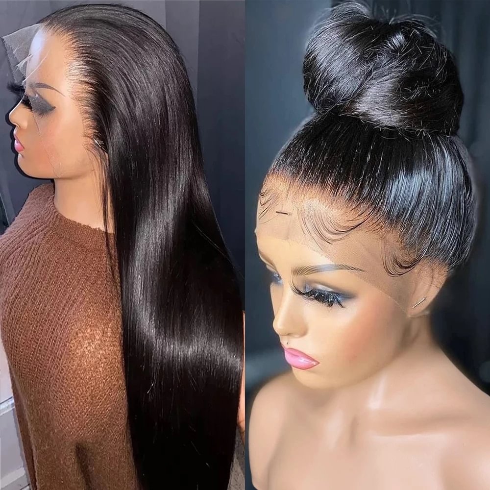 Mealid 13x4/13x6 HD Transparent Lace Front Human Hair Wigs PrePlucked 4x4 Closure Wig Peruvian Straight Lace Frontal Wig US Mall Lifes