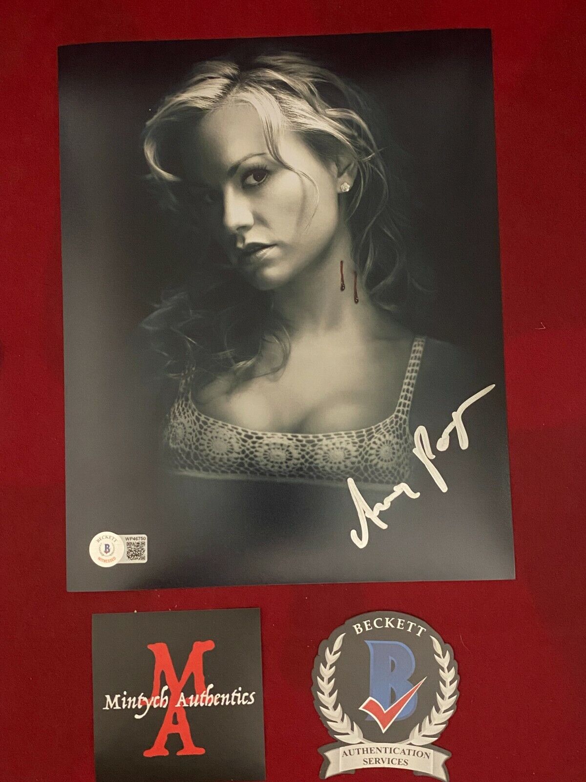 ANNA PAQUIN AUTOGRAPHED SIGNED 8x10 Photo Poster painting! TRUE BLOOD! SOOKIE! BECKETT COA!