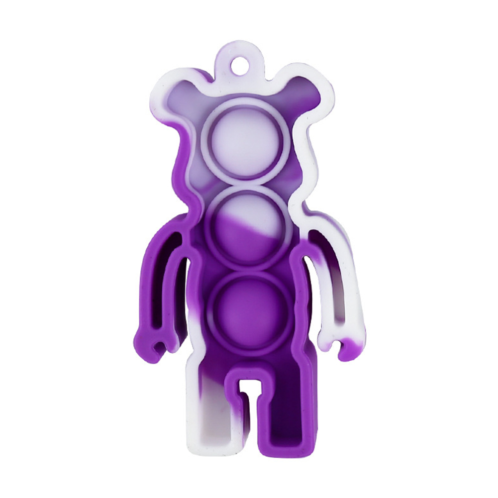 

Bear Purple White - Keychain Pendant, 501 Original