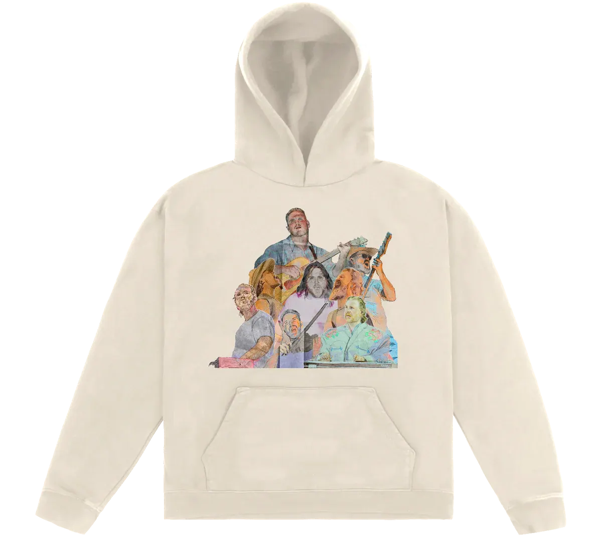 "zach bryan quittin time tour hoodie cream"