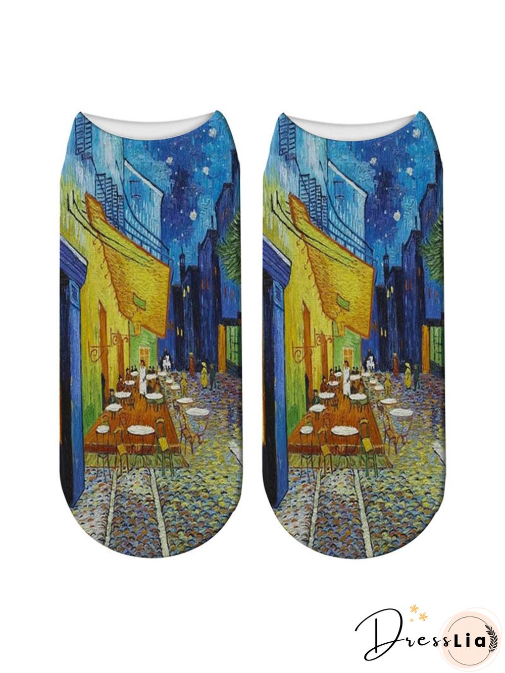 Simple Pop Art Cotton Printing Breathable Commuting Ankle Socks Regular Womens