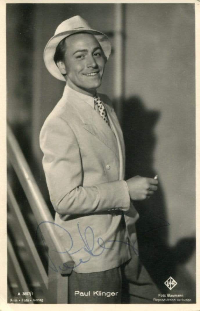 Paul Klinger autograph German actor Immenhof signed Photo Poster painting