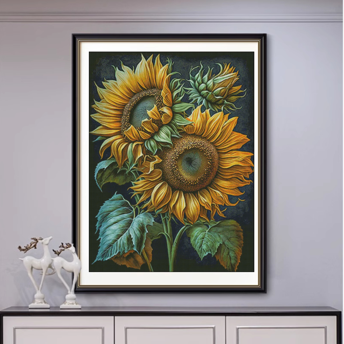[ZZ3197-Large Sunflower]  Painting Fairy Cross Stitch