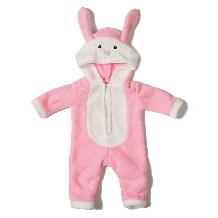 For 16" Full Body Silicone Baby Girl Doll Pink Clothing 1-Piece Set Accessories Rebornartdoll® RSAW-Rebornartdoll®