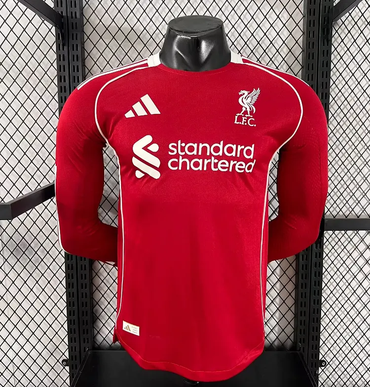 2025-26 Liverpool Home Long Sleeve Jersey - Player Edition