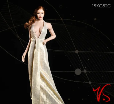 VSTOYS 19XG52 1/6 Goddess evening dress Deep V dress Suitable for glued female plain body-aliexpress