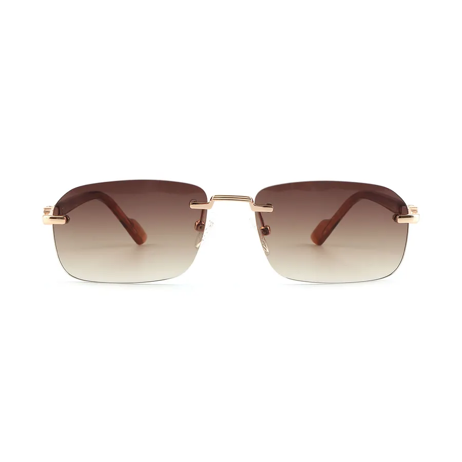 PeakVision AV8.88 Rimless Rectangular Brown Gradient UV400 Sunglasses Women BMS1591 Women Rimless Rectangle Sunglasses Gradient Color  main image 2