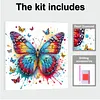 Beaux kits de peinture en diamant partiel en forme de papillon en forme sp&eacute;ciale de papillon en forme de 5d avec cadre 9,84x9,84 pouces de diamants Dots kits d&rsquo;art pr&eacute;cieux pour adultes d&eacute;butants