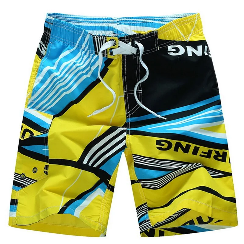 2021 Men Beach Shorts Summer Swimming Trunks Male Swimwear Quick Dry Breathable Loose Print Elastic Casual Short Plus Size M-6XL