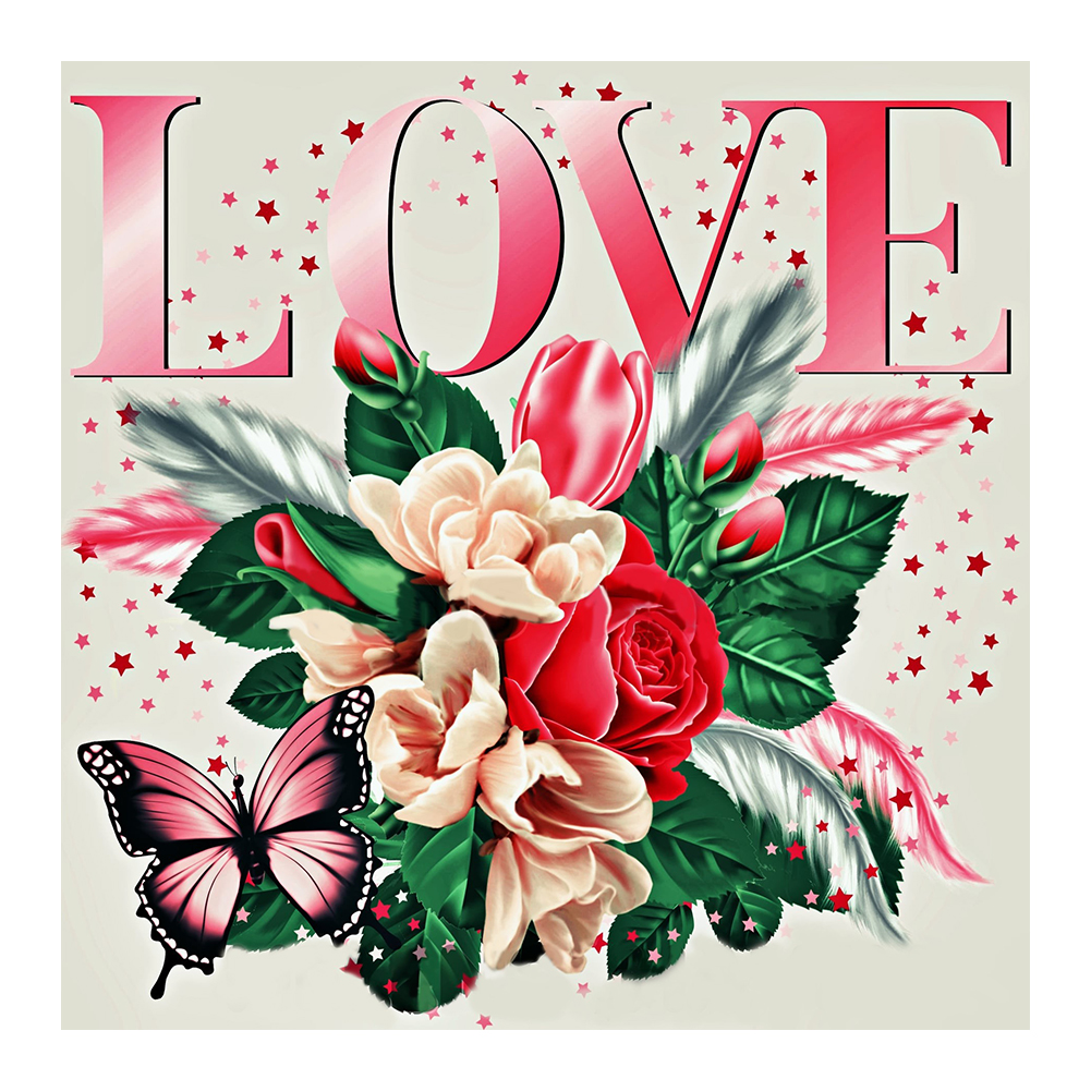 

LOVE Flower - Round Drill Diamond Painting - 30*30CM, 501 Original