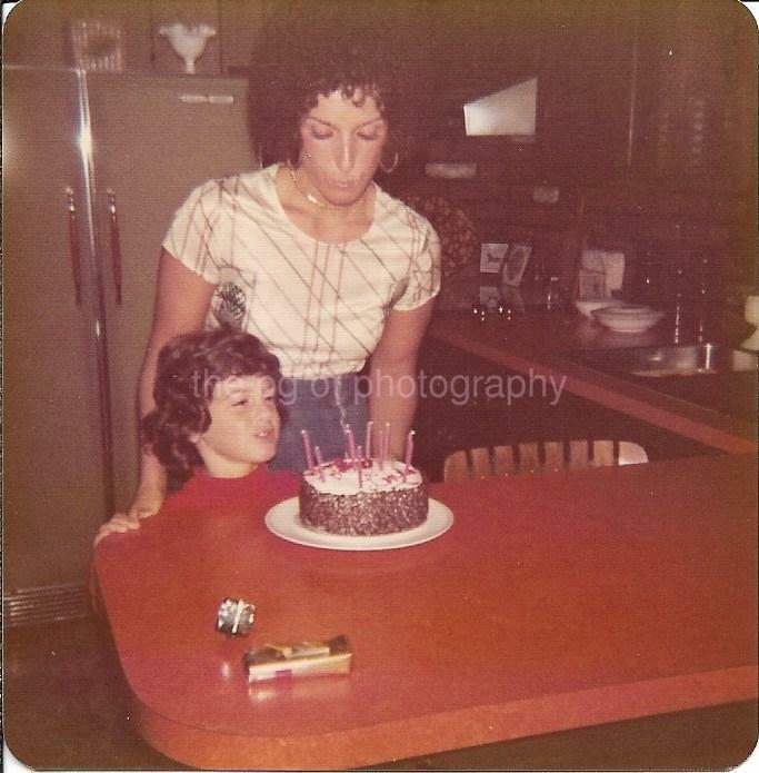 Birthday Girl FOUND Photo Poster paintingGRAPH Color CAKE Original 1970'S Vintage JD 111 23 E