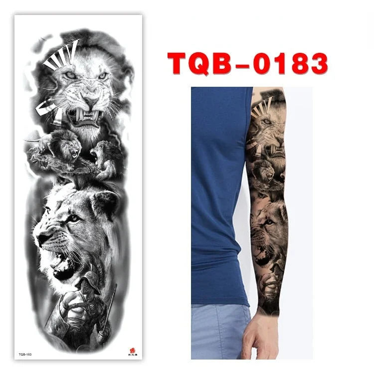 Full Arm Series Temporary Tattoo Full Arm Tattoo Sticker Lasting Waterproof Sweat Flower Arm Full Arm Tattoo Big Picture Sticker