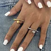 Stylish Golden Silver Simple Ring