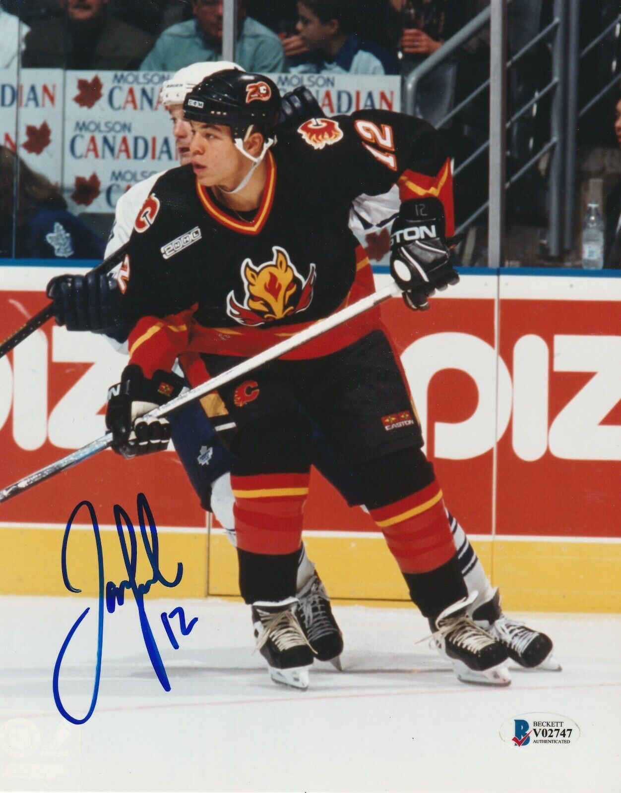 JAROME IGINLA Signed CALGARY FLAMES 8x10 Photo Poster painting with Beckett COA