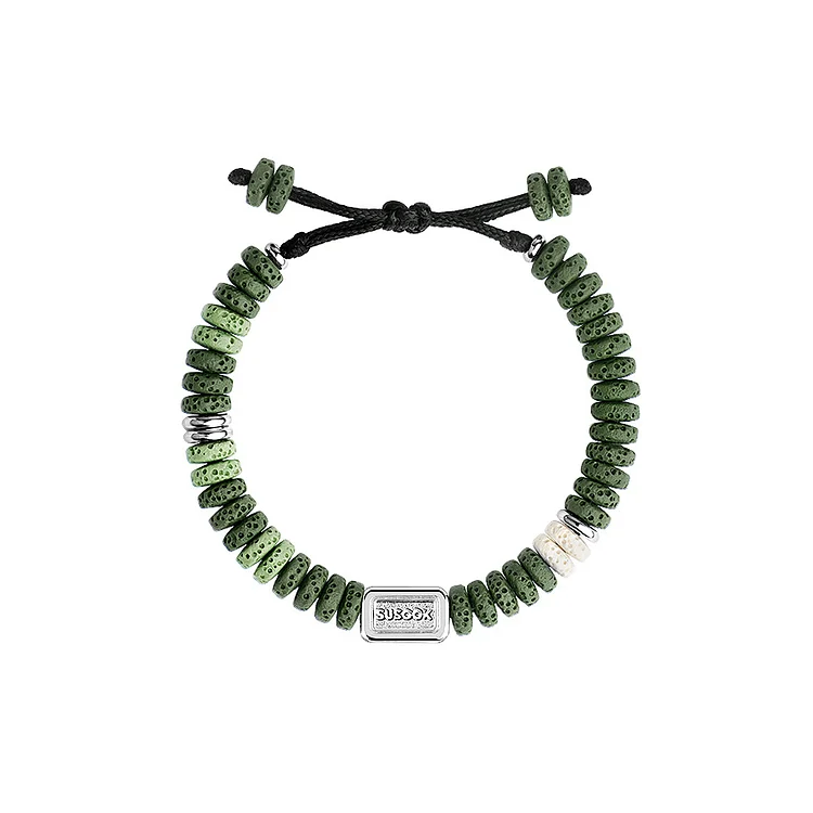 Original dopamine beaded bracelet rope with blue-green minimalist and high-end feel, a niche for men and women's couples wearing layered designs