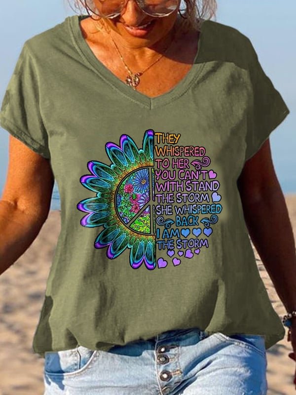 Hippie V-Neck Short Sleeve T-Shirt