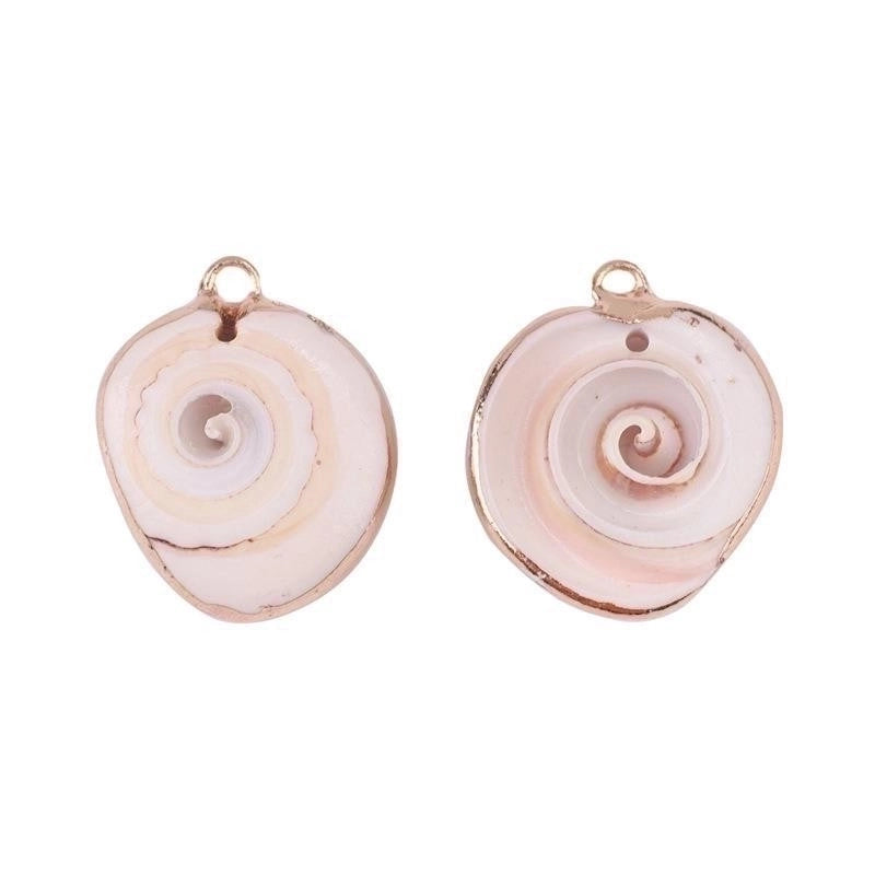 2 Pieces Retro Beach Conch Shell Shell Plating Pendant Jewelry Accessories