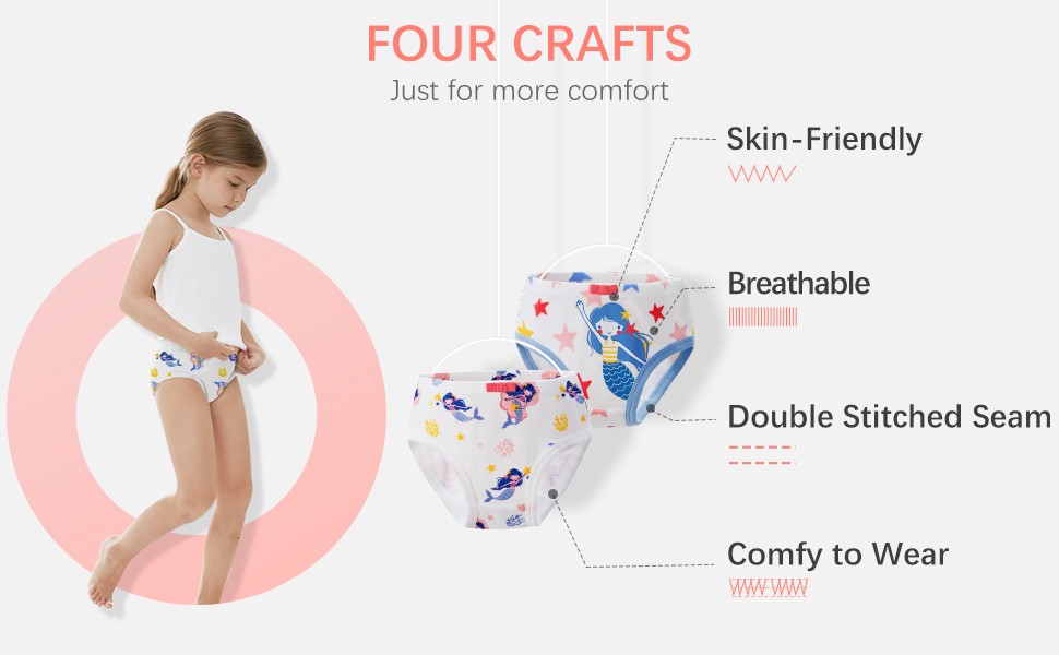 Little Girls Mermaid Underwear Kids Breathable Comfort Briefs Children  Panties(Pack of 6) : : Clothing, Shoes & Accessories