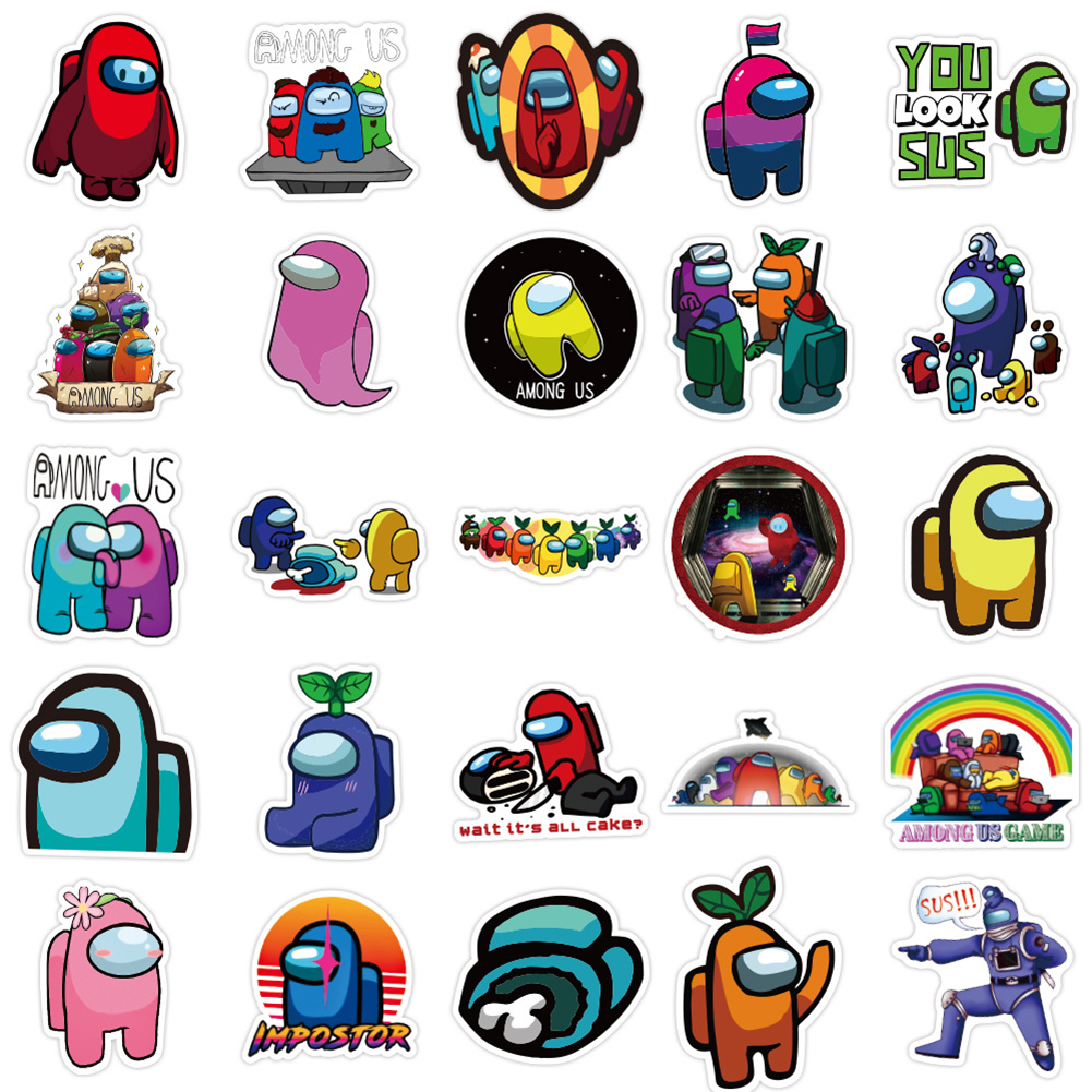 

50pcs Waterproof Game Among Us Graffiti Stickers for Bicycle Phone Suitcase, 501 Original