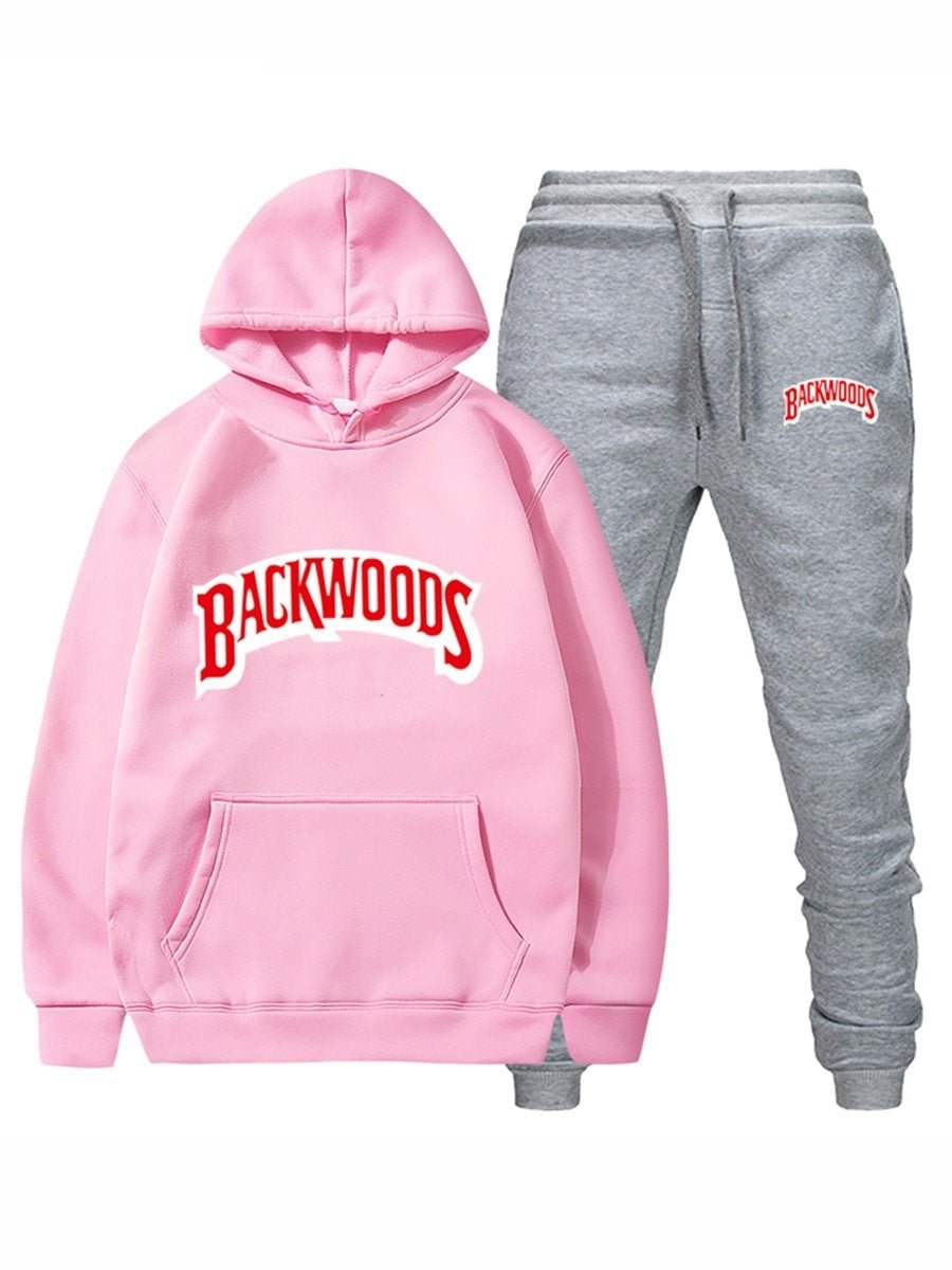 Streetwear BACKWOODS Men's Hoodie set Tracksuit Sportswear Hoodies and Pants Suit