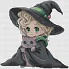 Witch And Cat-14CT Stamped Cross Stitch 29*29cm/11.42*11.42in tapestrymarket