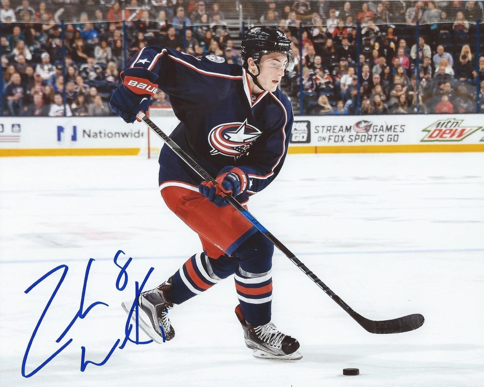 Zach Werenski Signed 8x10 Photo Poster painting Columbus Blue Jackets Autographed COA D