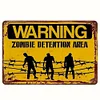 Zombie Detention Area Warning - Vintage Metal Signs(12*16Inch) - Warning