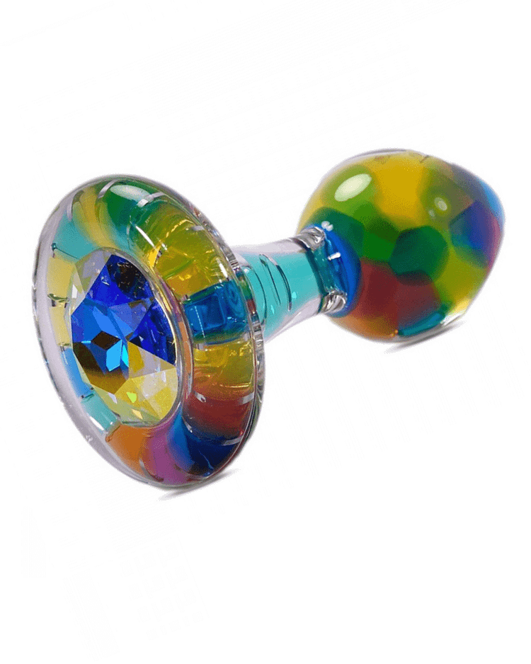 Pornhint Crystal Delights Glass Funfetti Butt Plug - Aurora Borealis