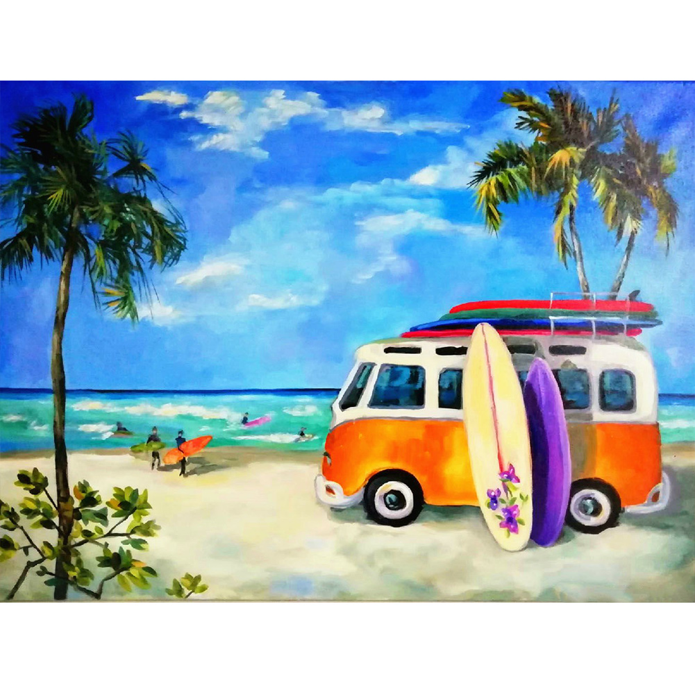 

Beach Car - Square Drill Diamond Painting - 50*60CM, Square diamond 50*60cm, 501 Original